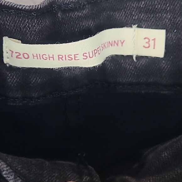 Levis 720 High Rise Supper Skinny Bleack Distressed Jeans. Stretchy. Size 31. - Picture 5 of 6